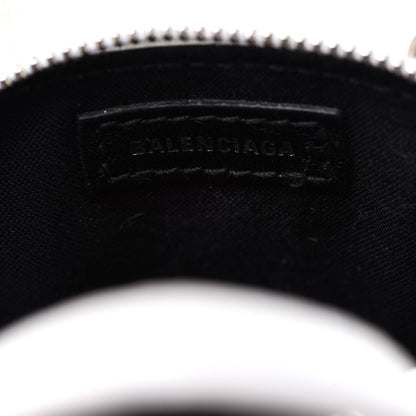 Balenciaga Calfskin Logo Crocodile Embossed Mini Ville Top Handle Bag White Black 6 of 7
