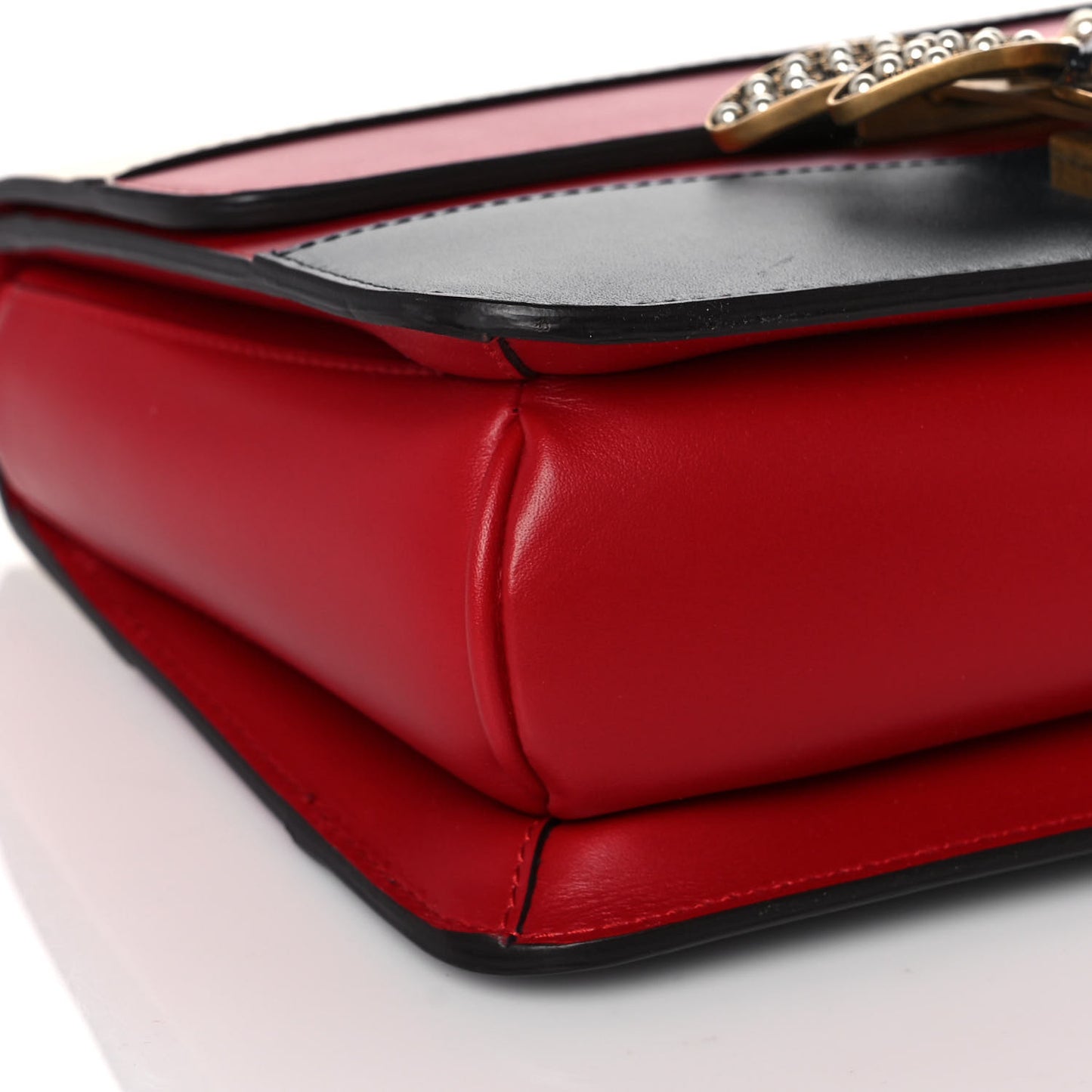 Calfskin Sylvie Web Queen Margaret Shoulder Bag Blue Agata Hibiscus Red Mystic White