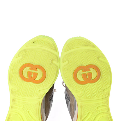 Gucci Metallic Calfskin Suede Womens Ultrapace Sneakers 36.5 Silver Oatmeal 10 of 10