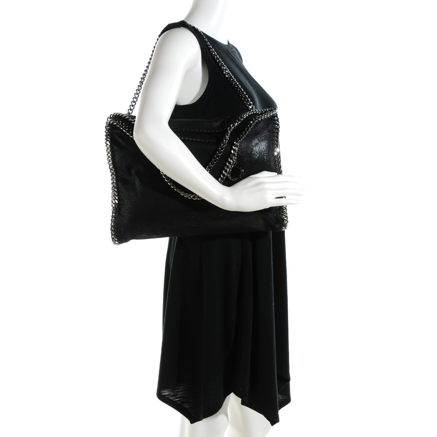 Shaggy Deer Fold Over Falabella Tote Black