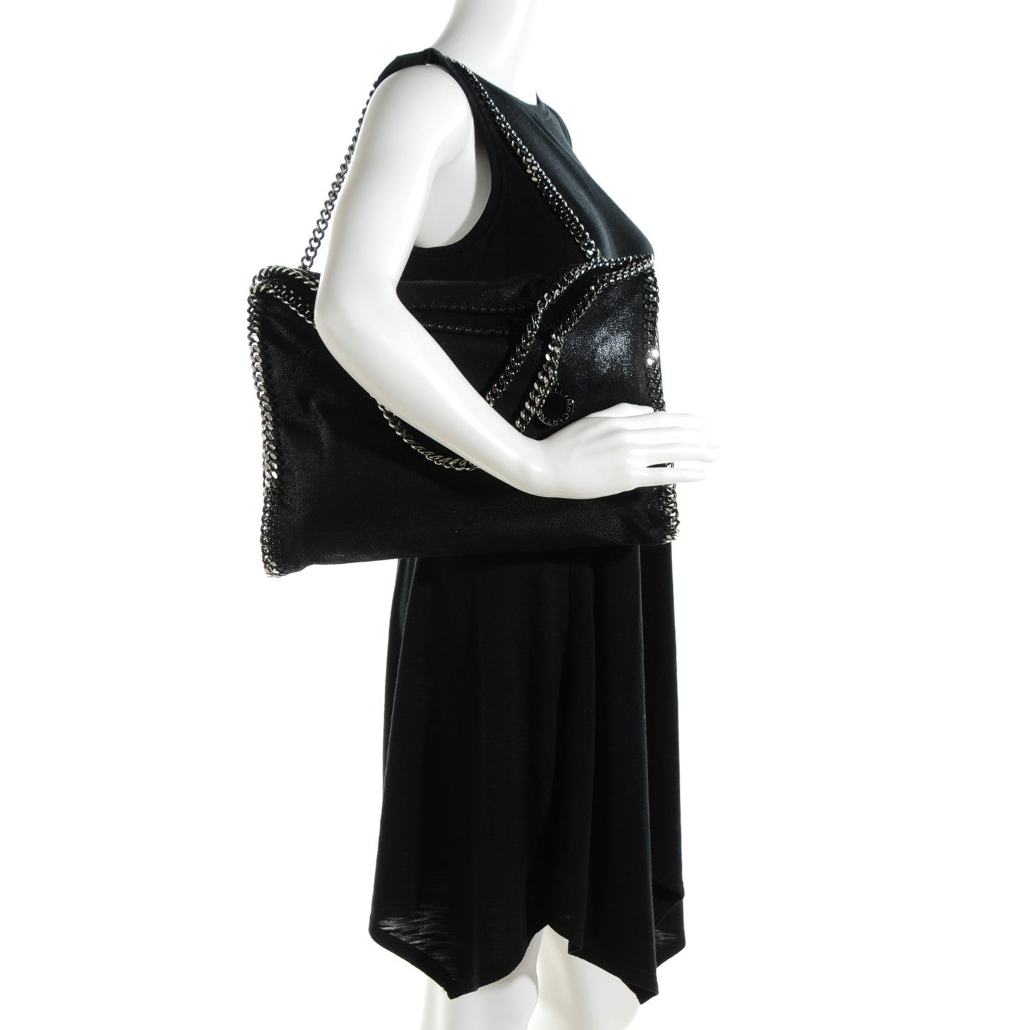 Stella McCartney Shaggy Deer Fold Over Falabella Tote Black 2 of 8