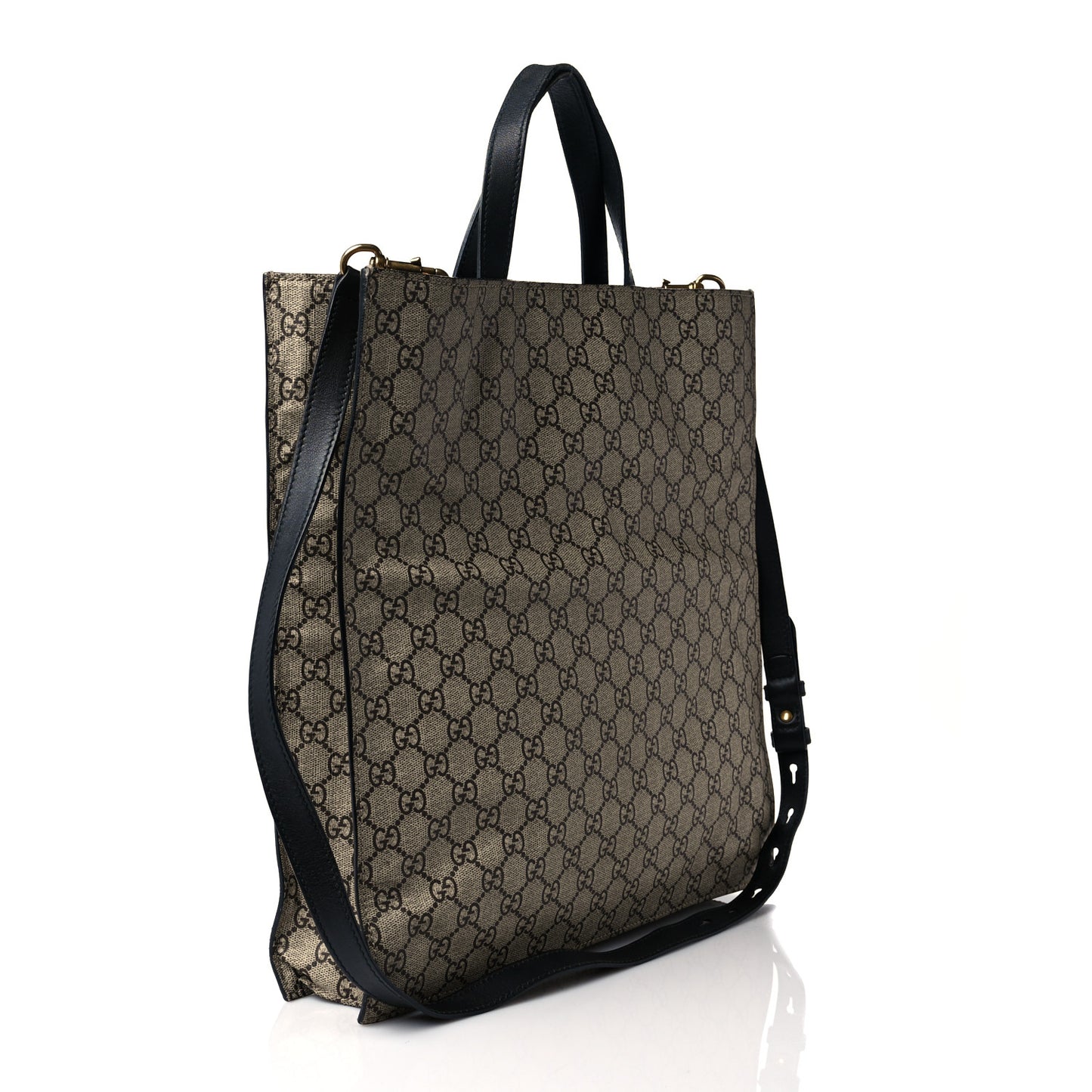Soft GG Supreme Monogram Kingsnake Vertical Tote Black
