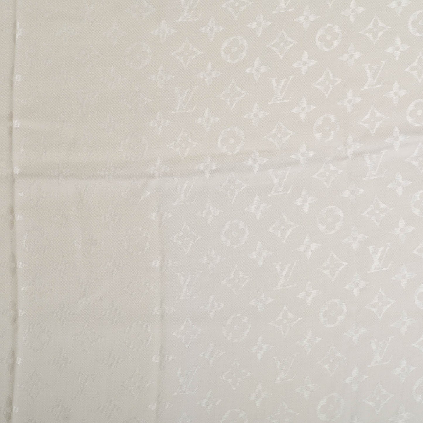 Silk Wool Monogram Shawl Ivory