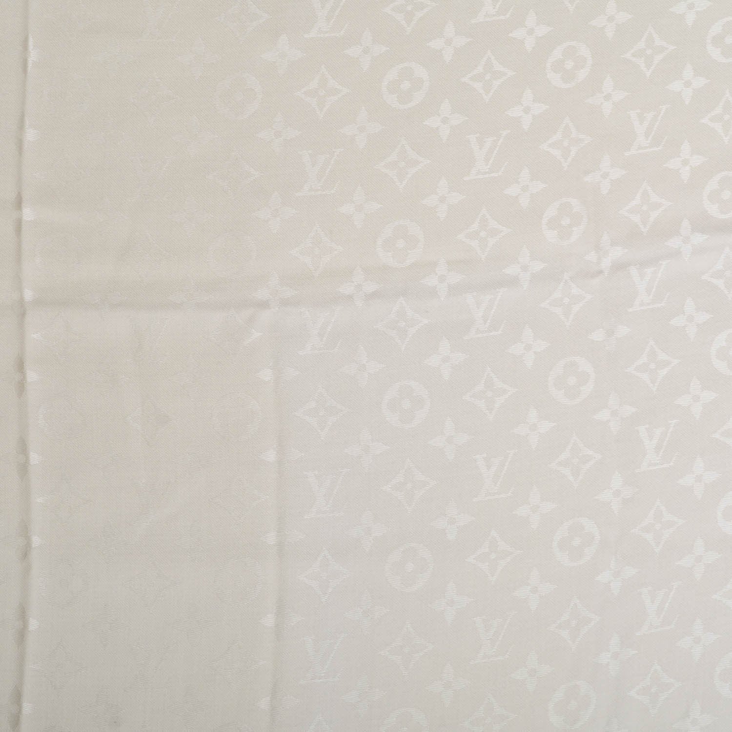 Louis Vuitton Silk Wool Monogram Shawl Ivory 1 of 5