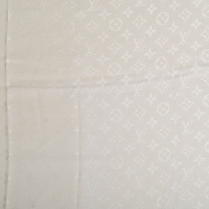 Louis Vuitton Silk Wool Monogram Shawl Ivory 1 of 5