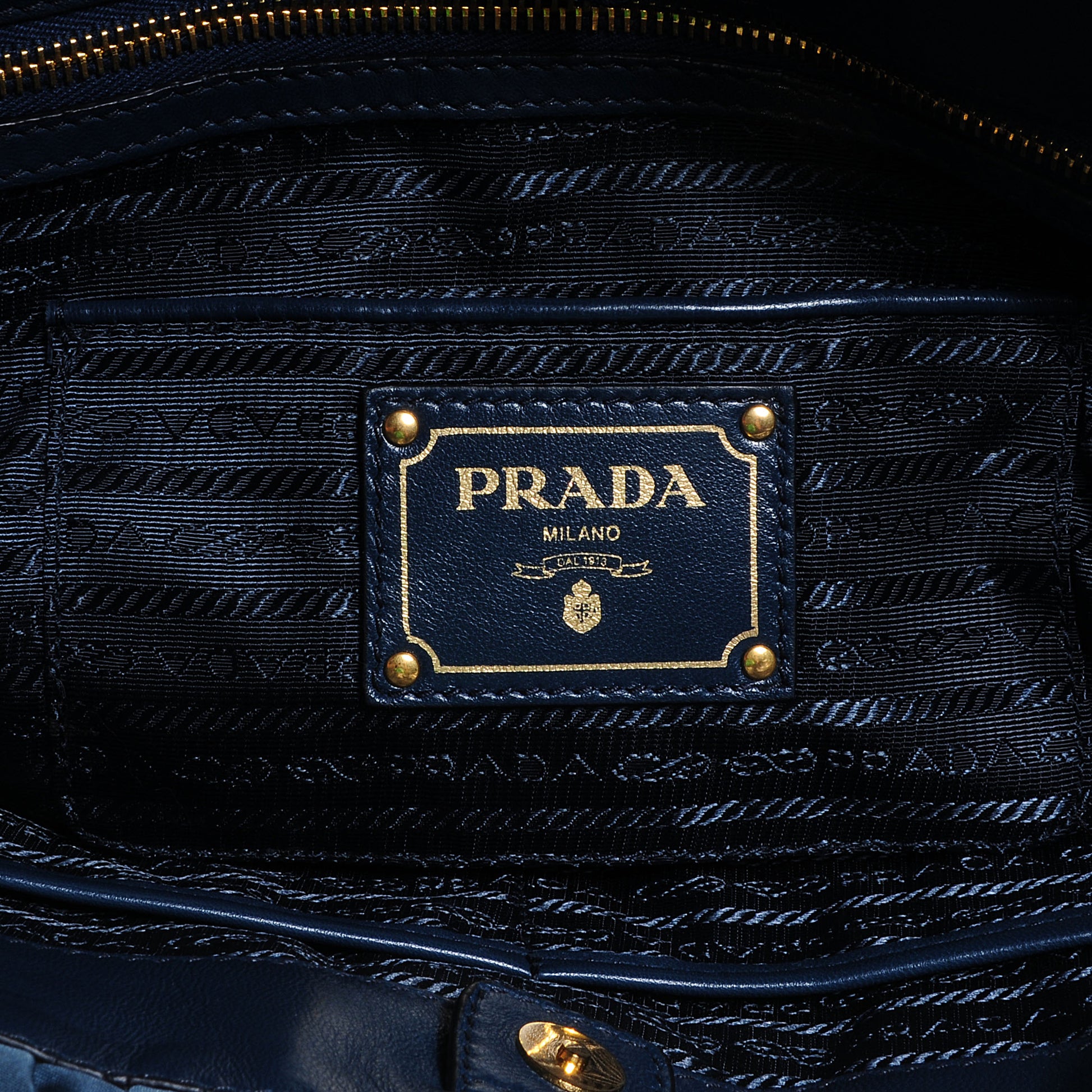 Prada Tessuto Nylon Gaufre Tote Denim 6 of 10