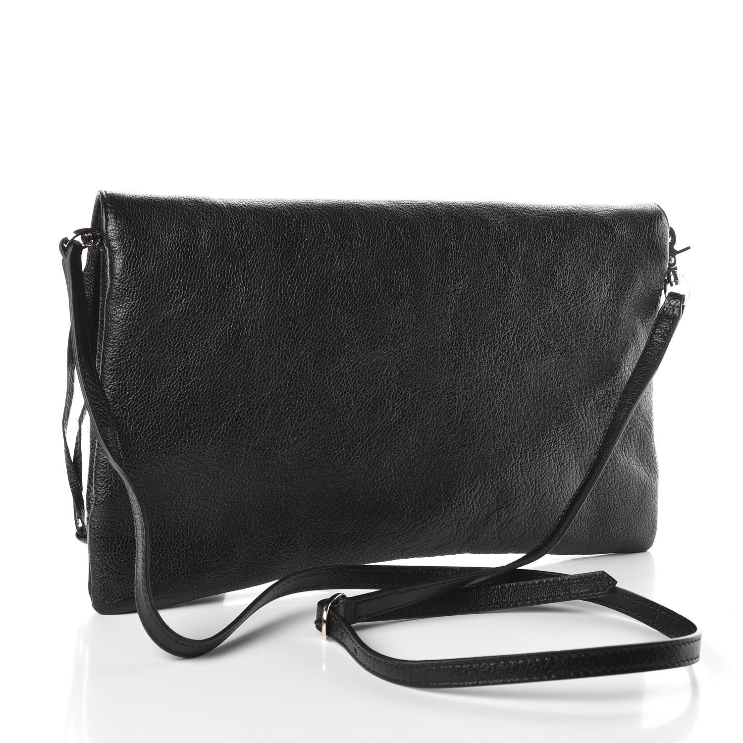 Balenciaga Chevre Gold Metallic Edge Hardware Envelope Clutch Black 3 of 7