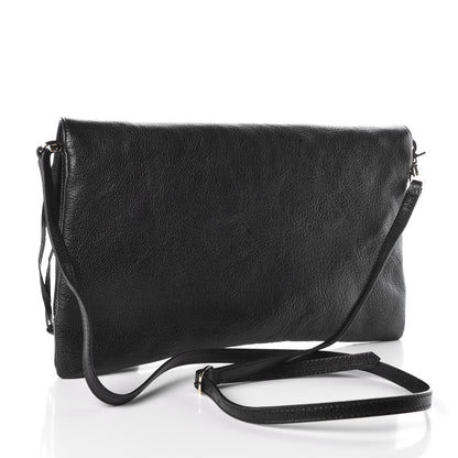 Balenciaga Chevre Gold Metallic Edge Hardware Envelope Clutch Black 3 of 7
