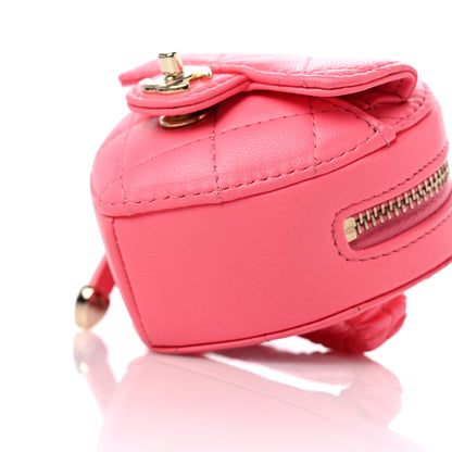 Chanel Lambskin Quilted CC In Love Heart Zipped Arm Coin Purse Pink 9 of 10