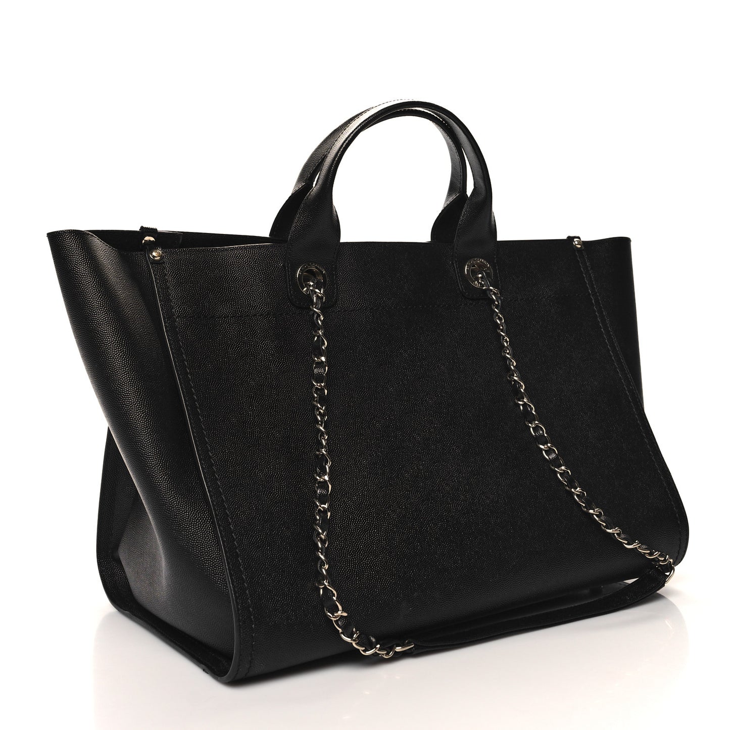 Caviar Large Studded Deauville Tote Black