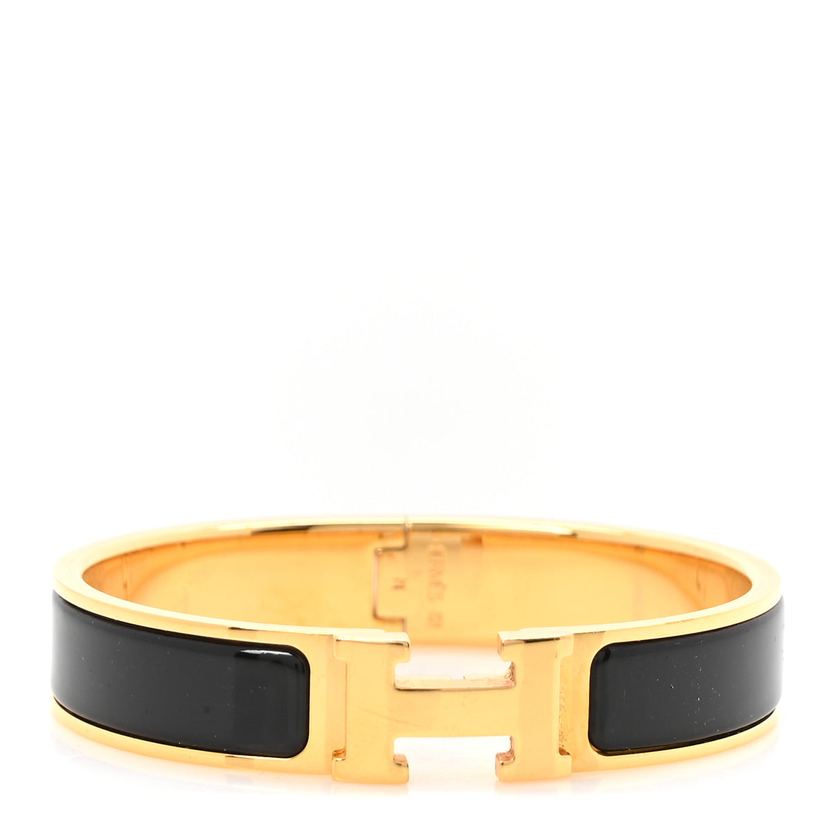 Hermes Enamel Narrow Clic Clac H Bracelet PM Black 1 of 5