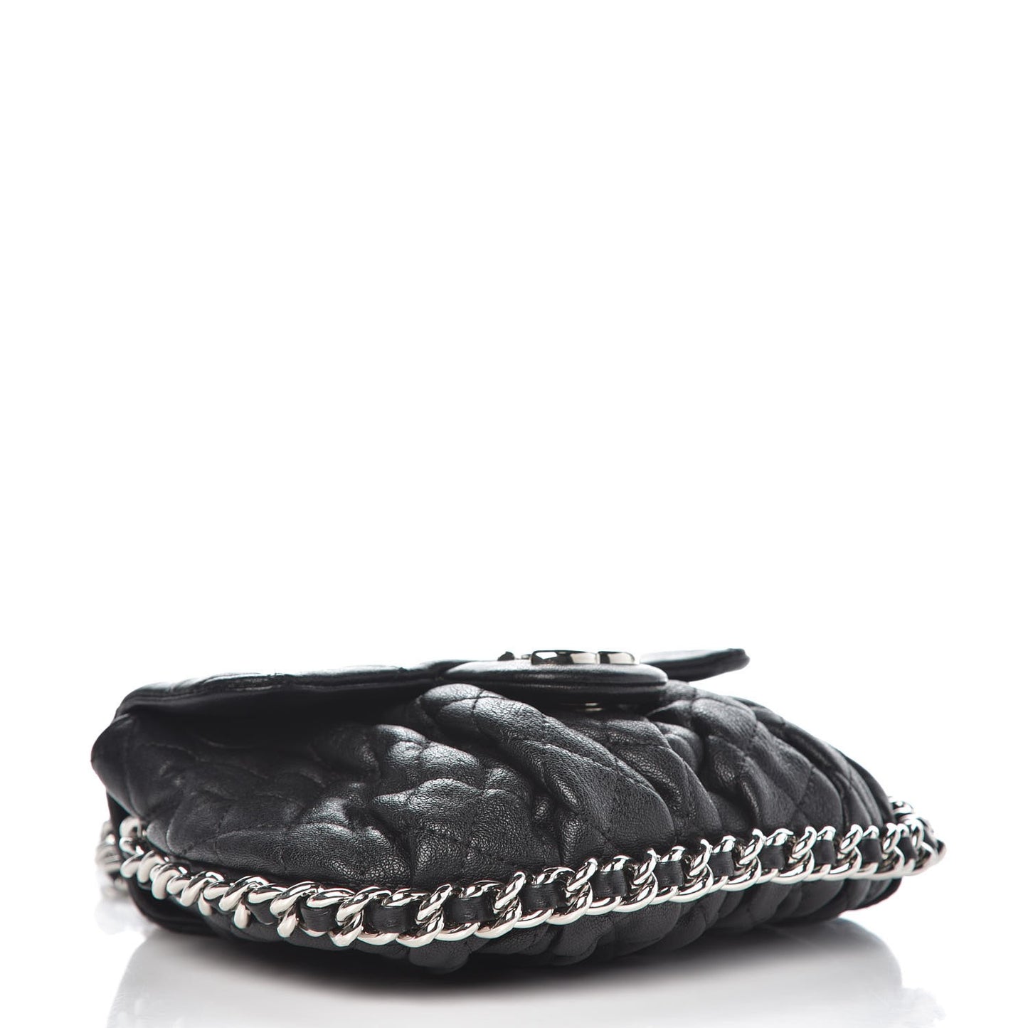 Washed Lambskin Mini Chain Around Messenger Black