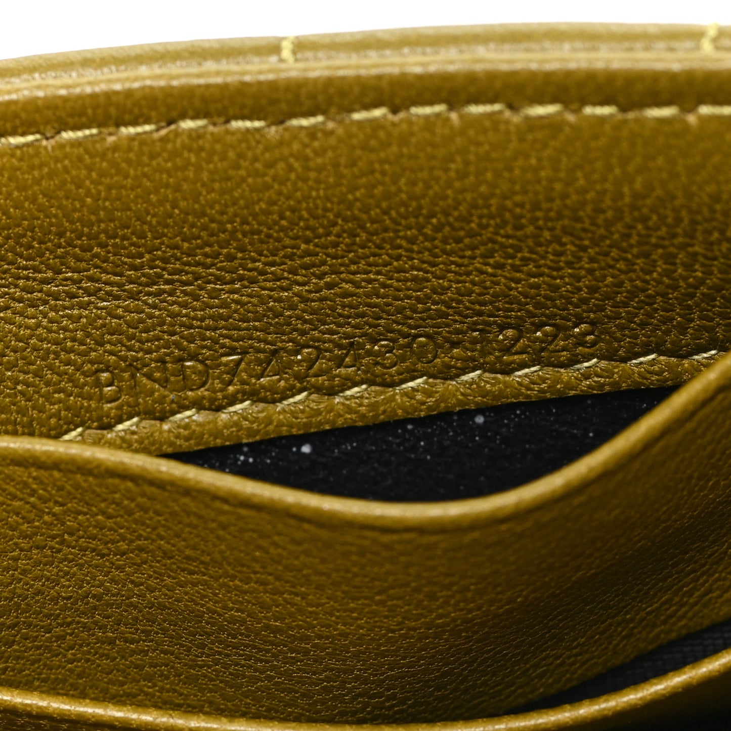 Lambskin Carre Quilted Cassandre Small Envelope Wallet Olive Drab