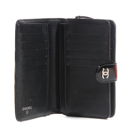 Chanel Patent Quilted Zip Pocket Wallet Black 6 of 8