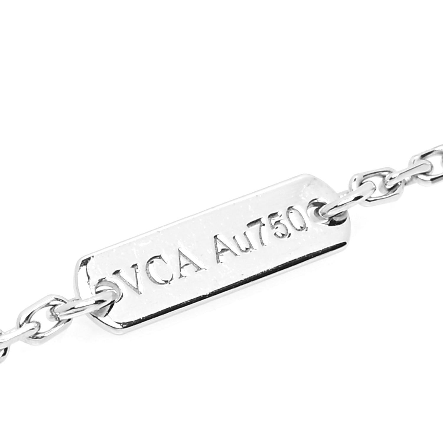 Van Cleef & Arpels 18K White Gold Diamond Vintage Alhambra Pendant Necklace 7 of 8