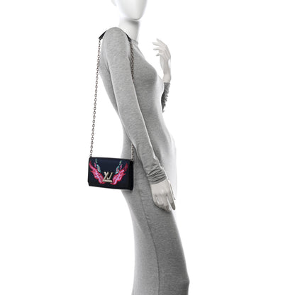 Louis Vuitton Epi Sequins Flame Twist Chain Wallet Blue Nuit 2 of 9