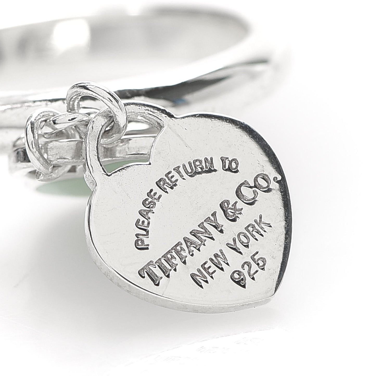 Sterling Silver Enamel Return to Double Heart Ring Blue 54 6.75