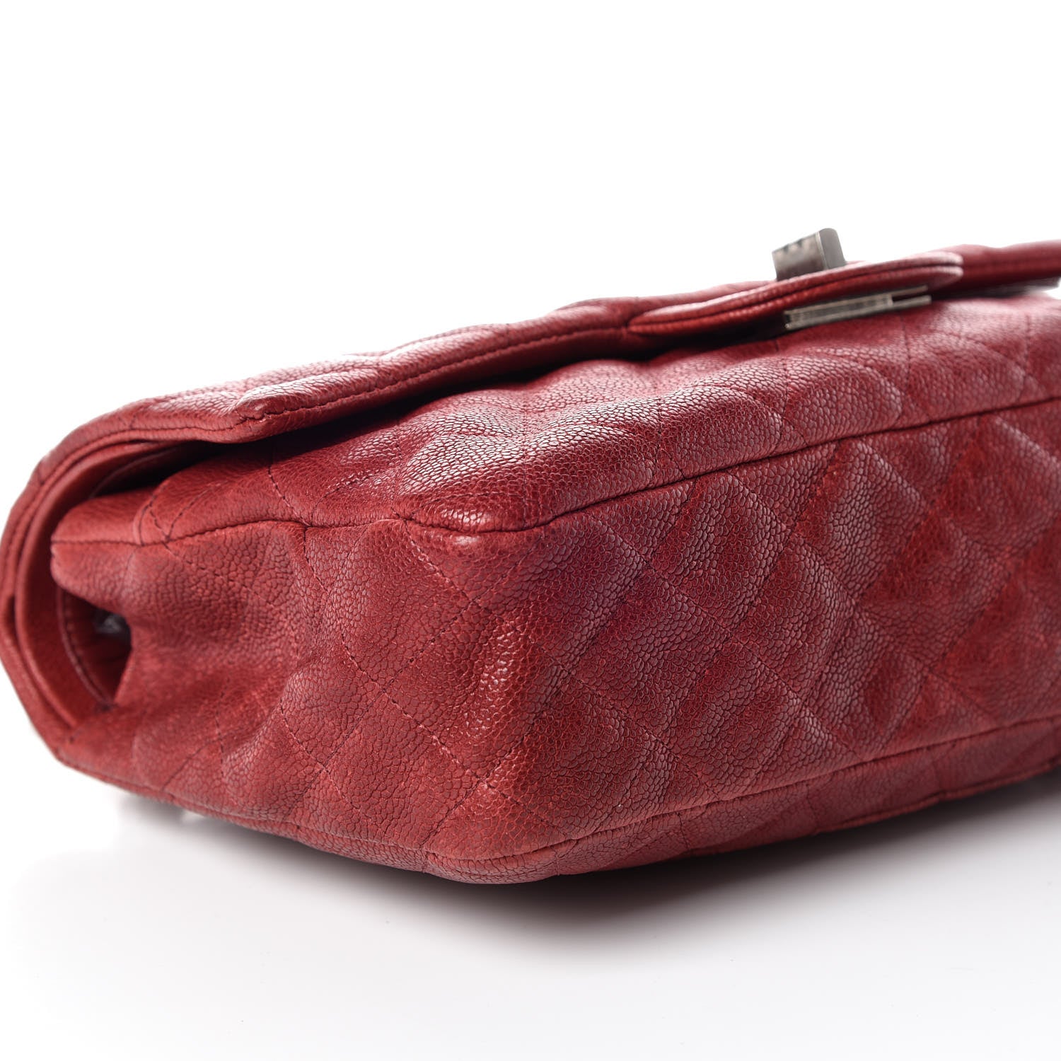 Chanel Washed Caviar Quilted 2.55 Reissue 225 Bijoux Chain Flap Red 5 of 10
