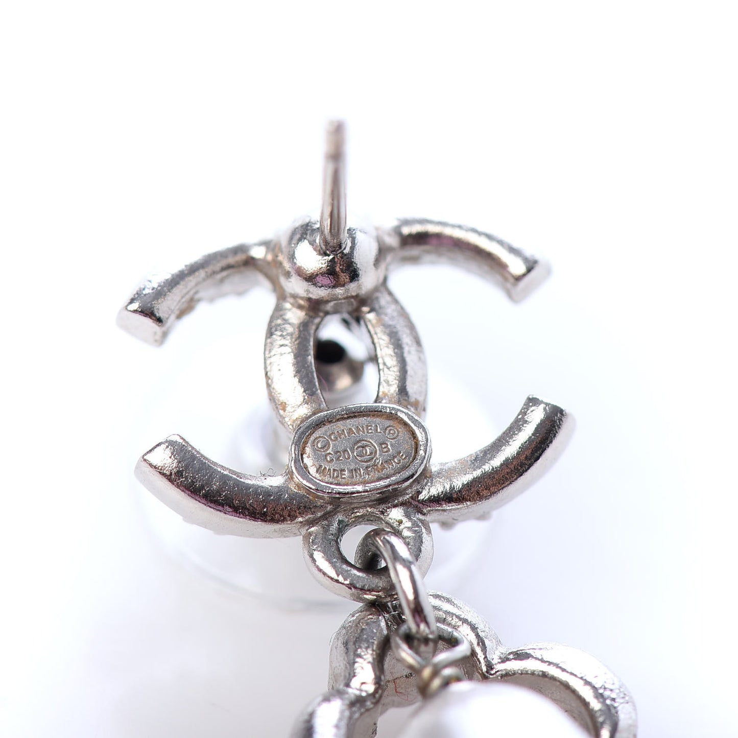 Crystal Pearl Imperial Bow Earrings Silver