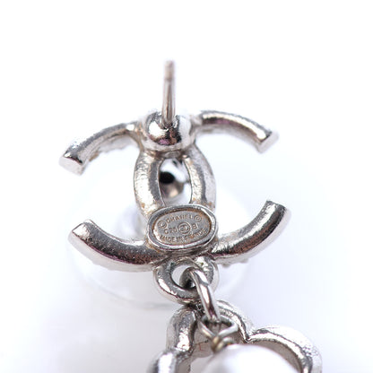Chanel Crystal Pearl Imperial Bow Earrings Silver 4 of 4