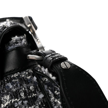 Christian Dior Tweed Saddle Bag Black Silver 15 of 15