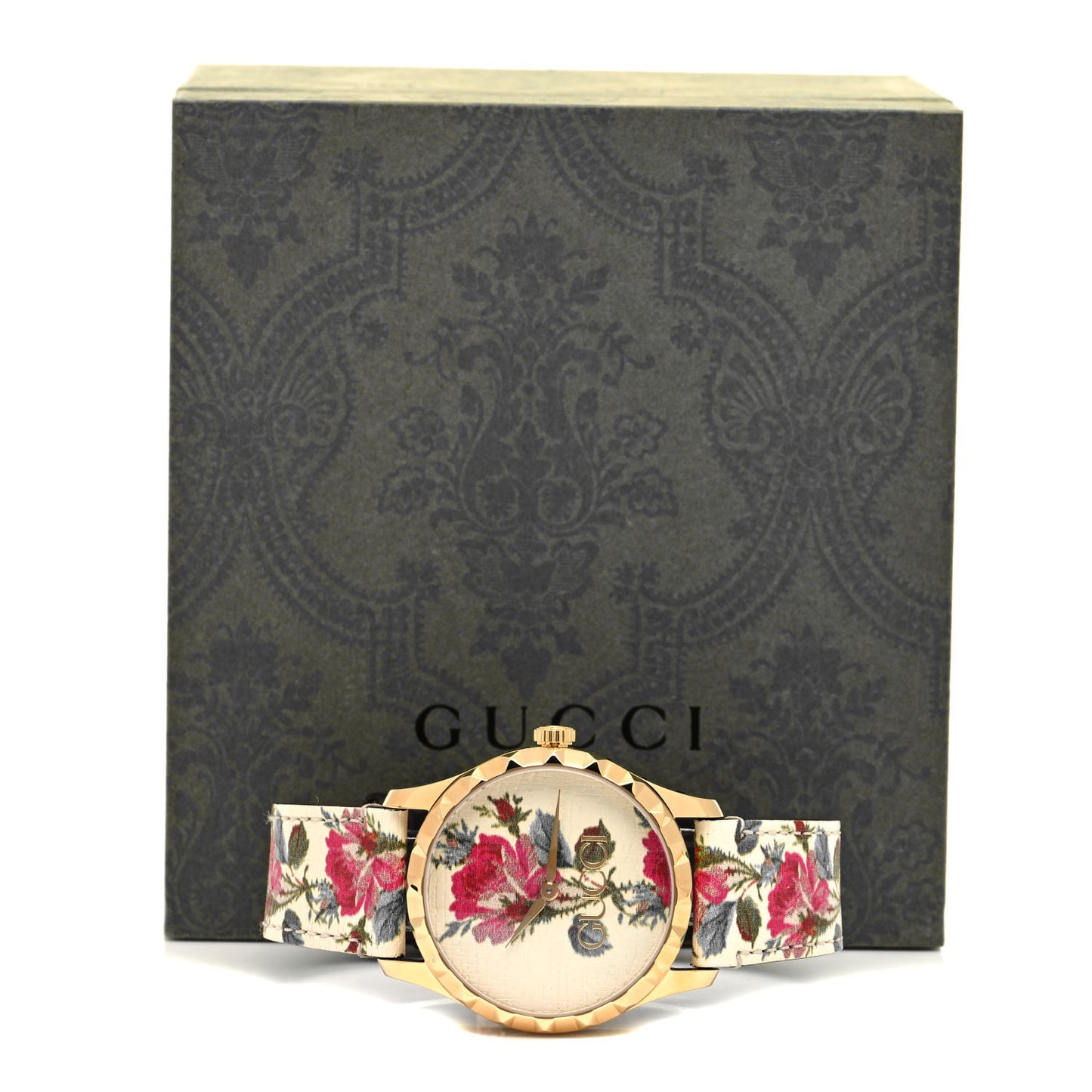 Stainless Steel Calfskin 38mm G-Timeless Floral Quartz Watch Ivory