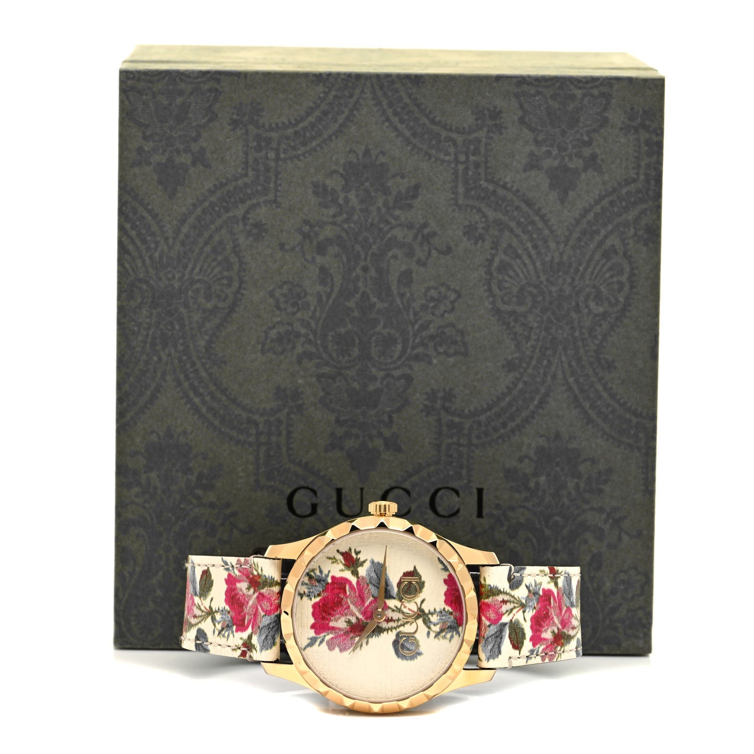 Gucci Stainless Steel Calfskin 38mm G-Timeless Floral Quartz Watch Ivory 5 of 5