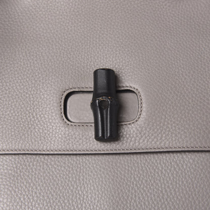 Gucci Cellarius Calfskin Large Bamboo Daily Top Handle Bag Storm Grey 9 of 12