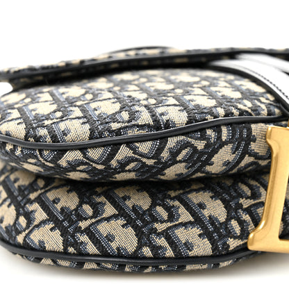 Christian Dior Oblique Saddle Bag With Strap Blue 9 of 10