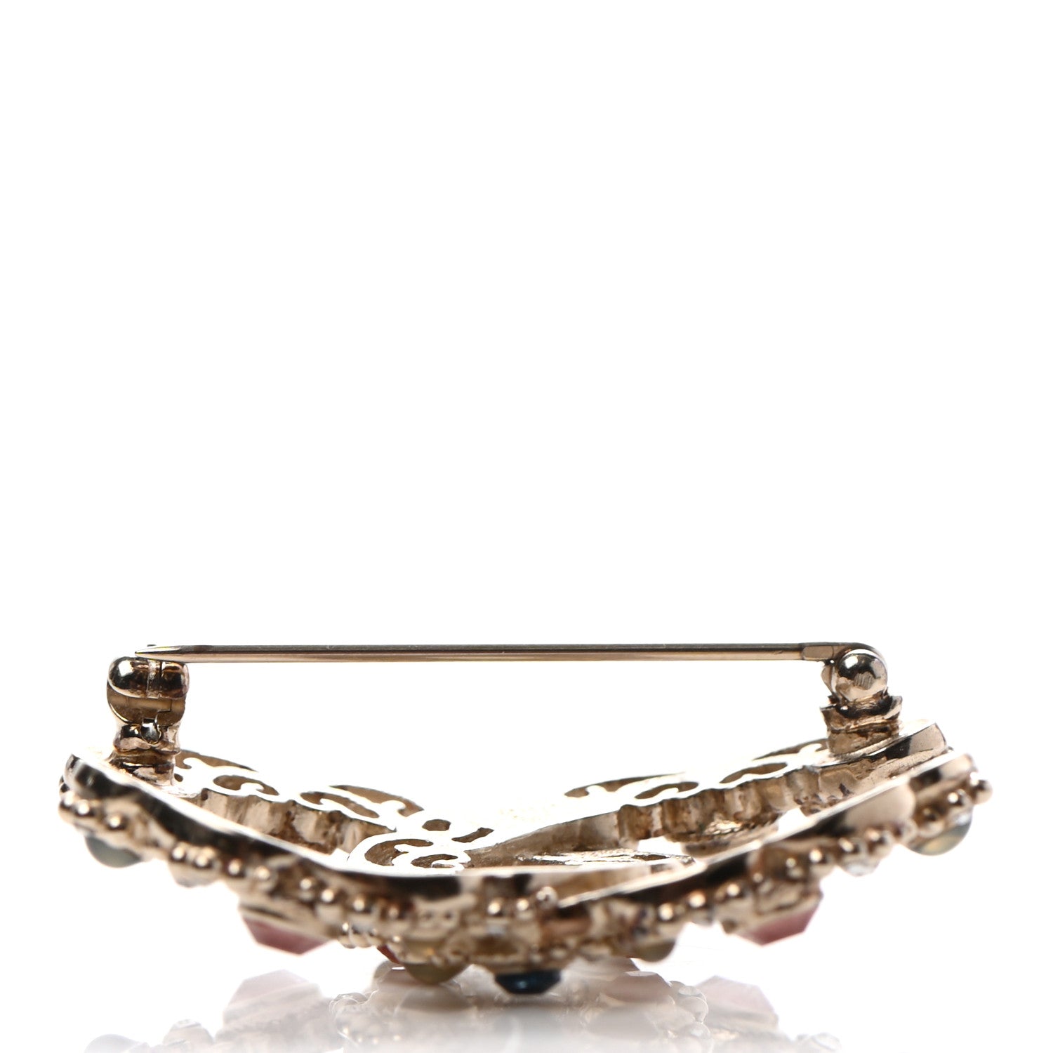 Chanel Resin CC Brooch Gold Multicolor 3 of 6