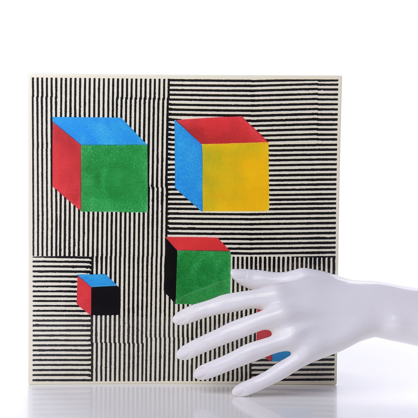 Lacquered Wood Large Box Multicolor