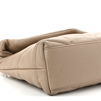 Saint Laurent Lambskin Quilted Toy Loulou Puffer Monogram Chain Satchel Nude Powder 9 of 10