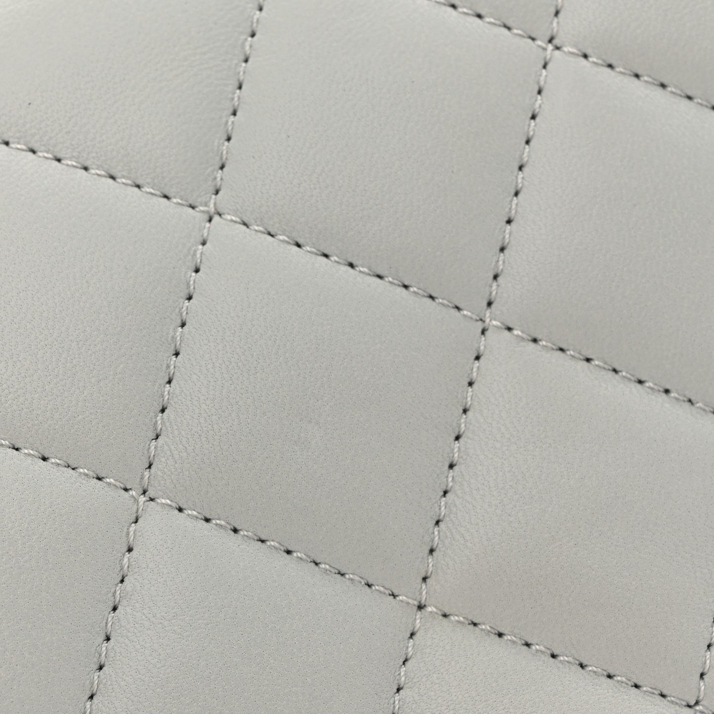 Lambskin Quilted Mini CC You Flap Light Grey