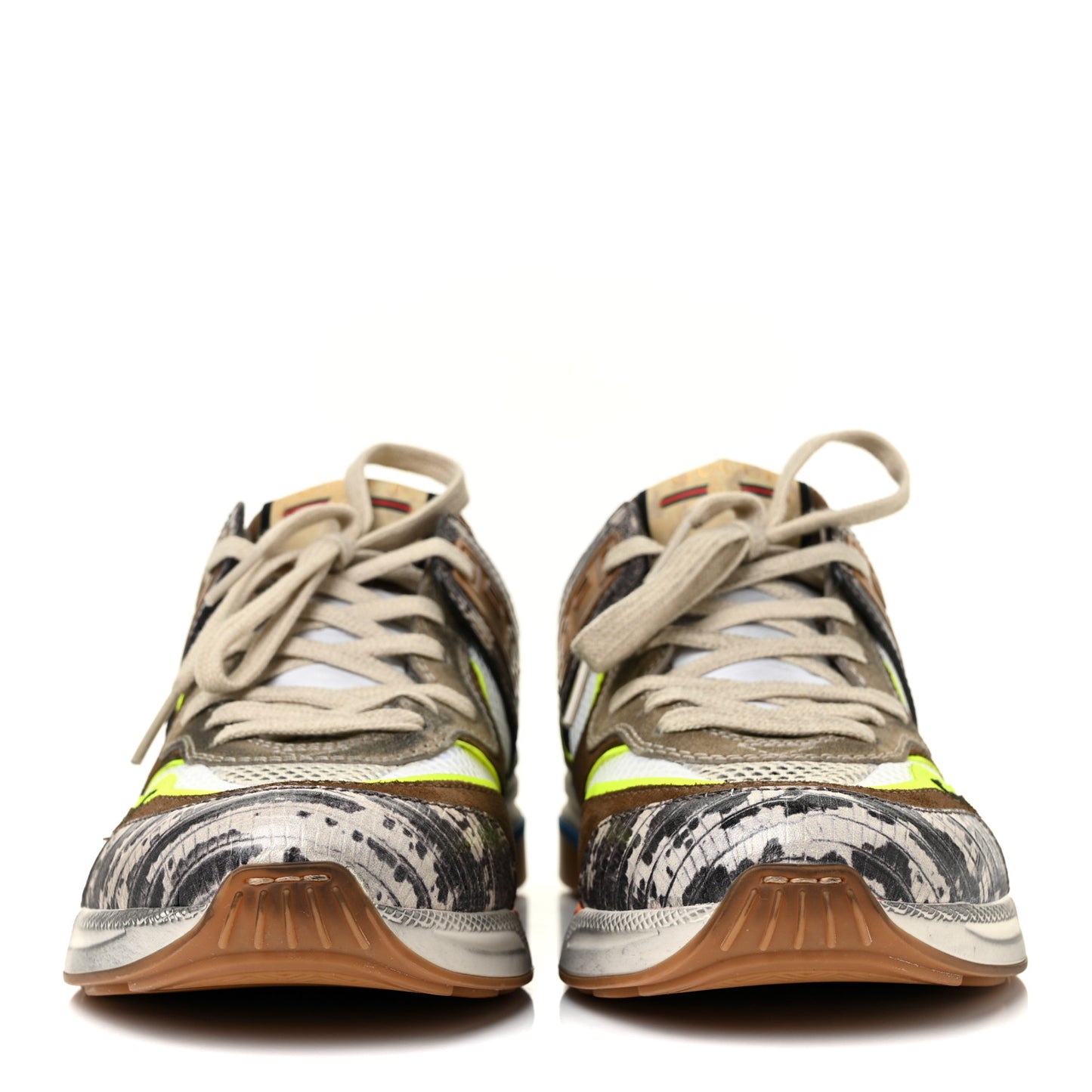 Suede Calfskin Tejus Printed Mens Ultrapace Sneakers 6 Natural Ardesia Neon Yellow
