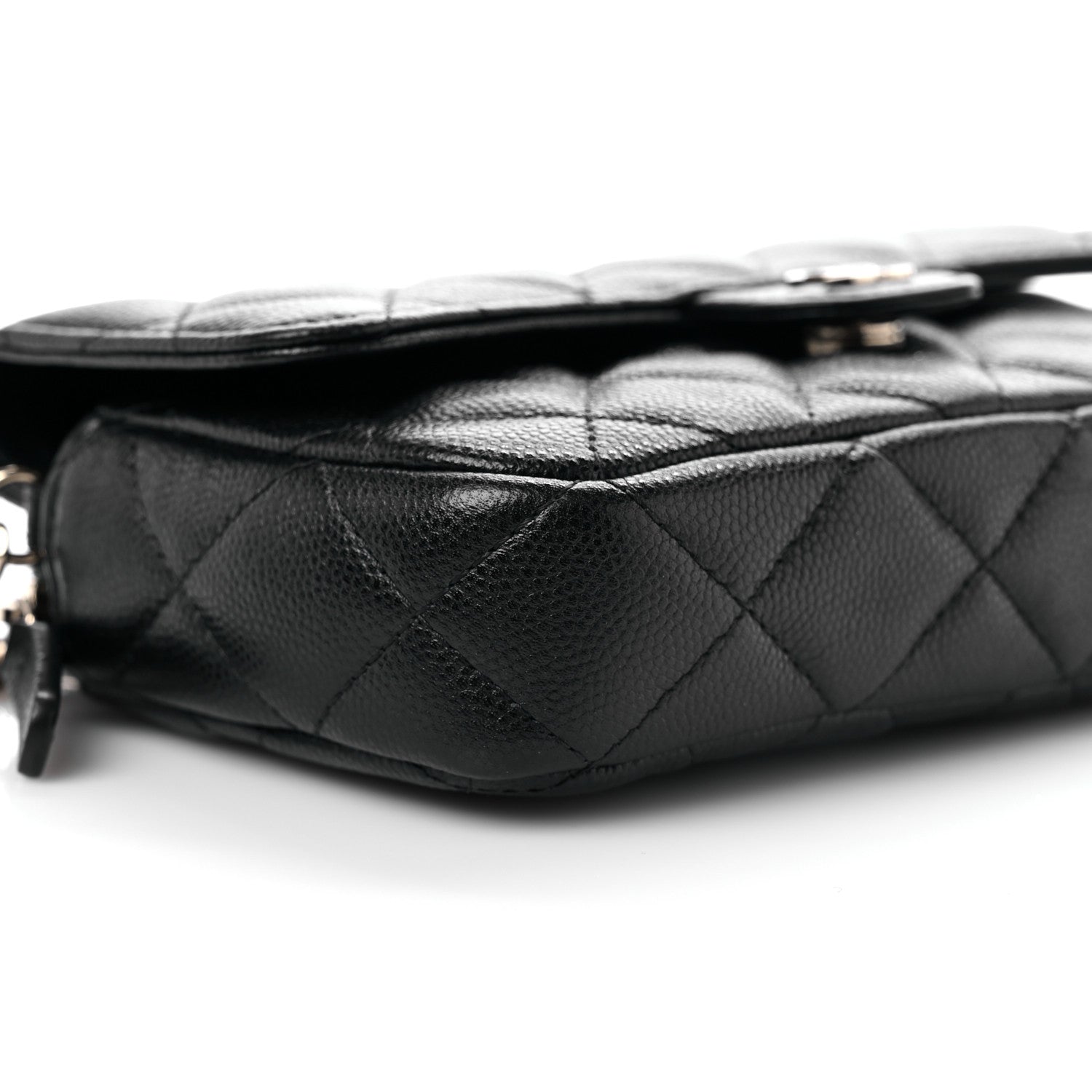 Chanel Caviar Quilted Flap Phone Holder With Chain Black 10 of 12