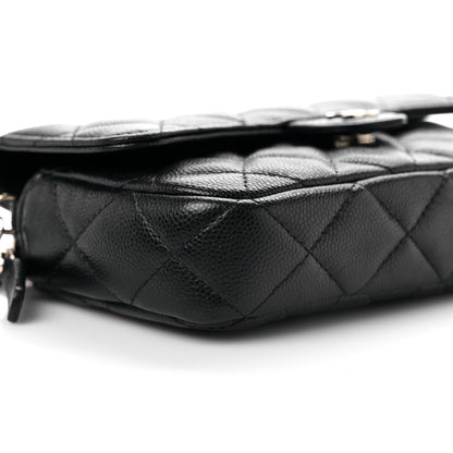 Chanel Caviar Quilted Flap Phone Holder With Chain Black 10 of 12