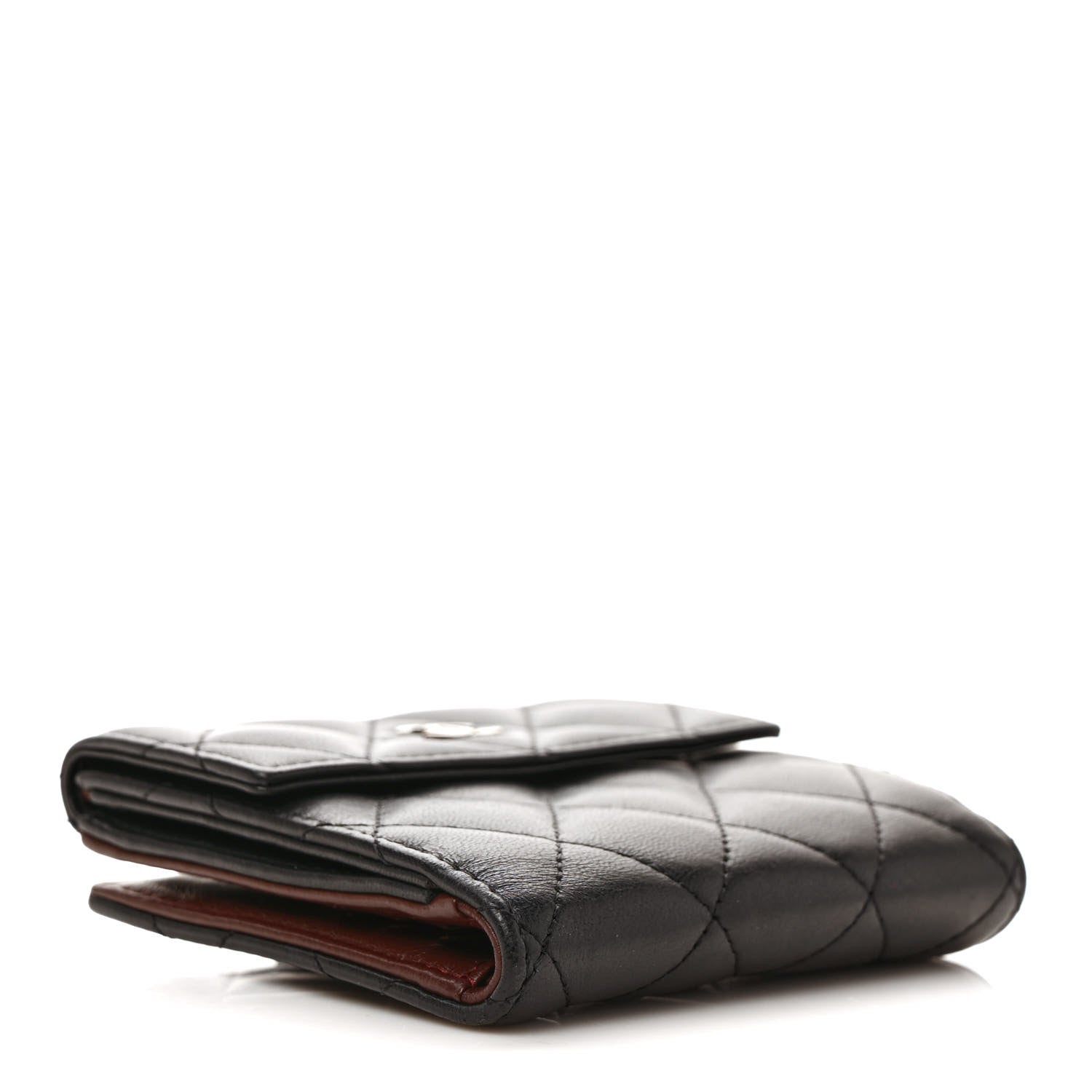 Chanel Lambskin Quilted Compact French Flap Wallet Black 4 of 7
