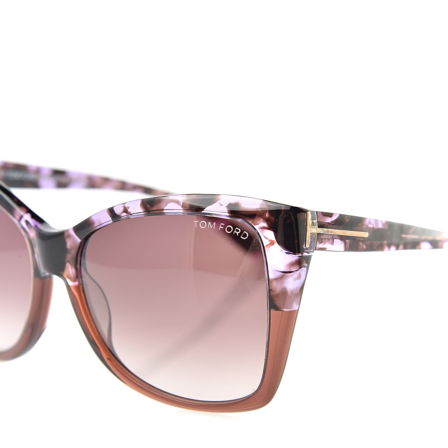 Tom Ford Carli Oversize Square Cateye Sunglasses TF295 Havana Purple 7 of 8