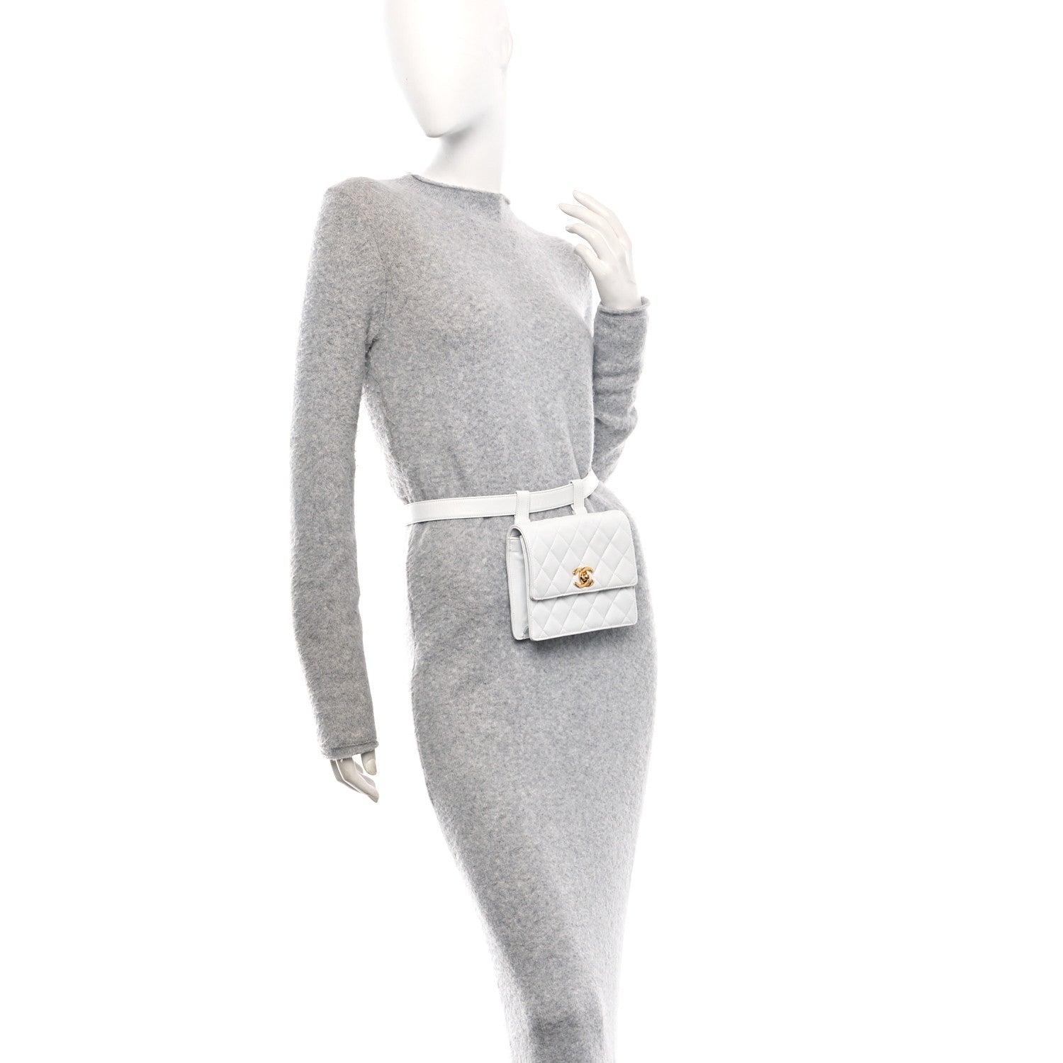 Chanel Lambskin Quilted Flap Waist Belt Bag 75 30 White 3 of 29