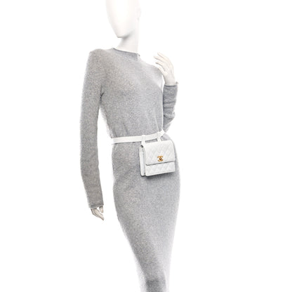 Chanel Lambskin Quilted Flap Waist Belt Bag 75 30 White 3 of 29
