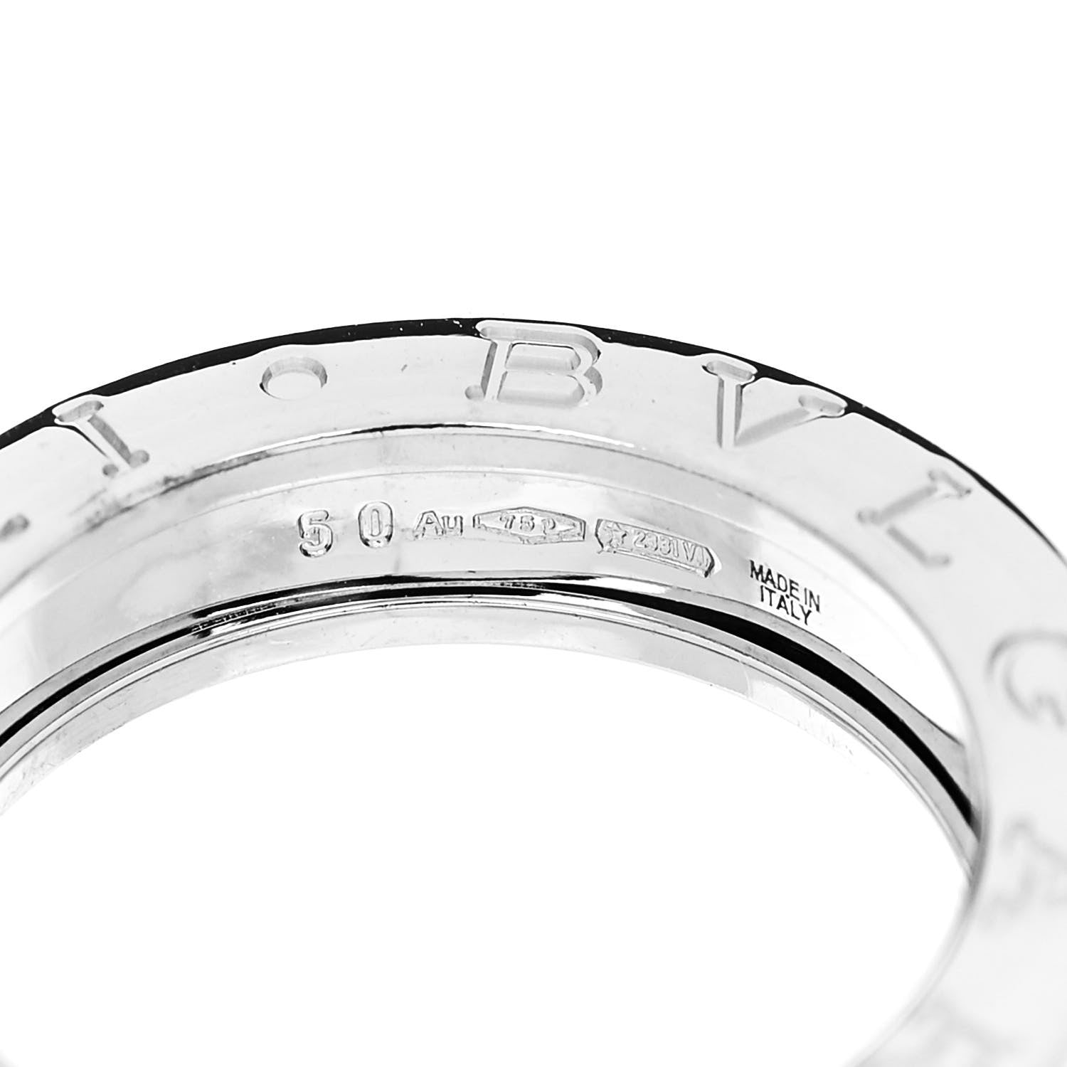 Bulgari 18K White Gold B.Zero1 One-Band Ring 50 5.25 4 of 6