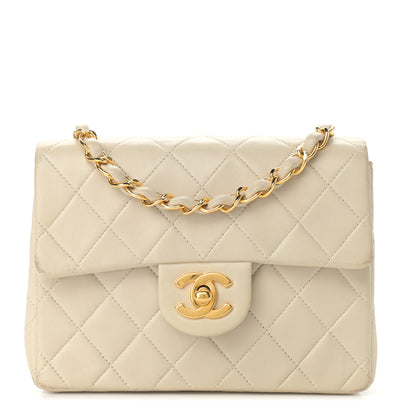 Chanel Lambskin Quilted Mini Square Flap Beige 1 of 15