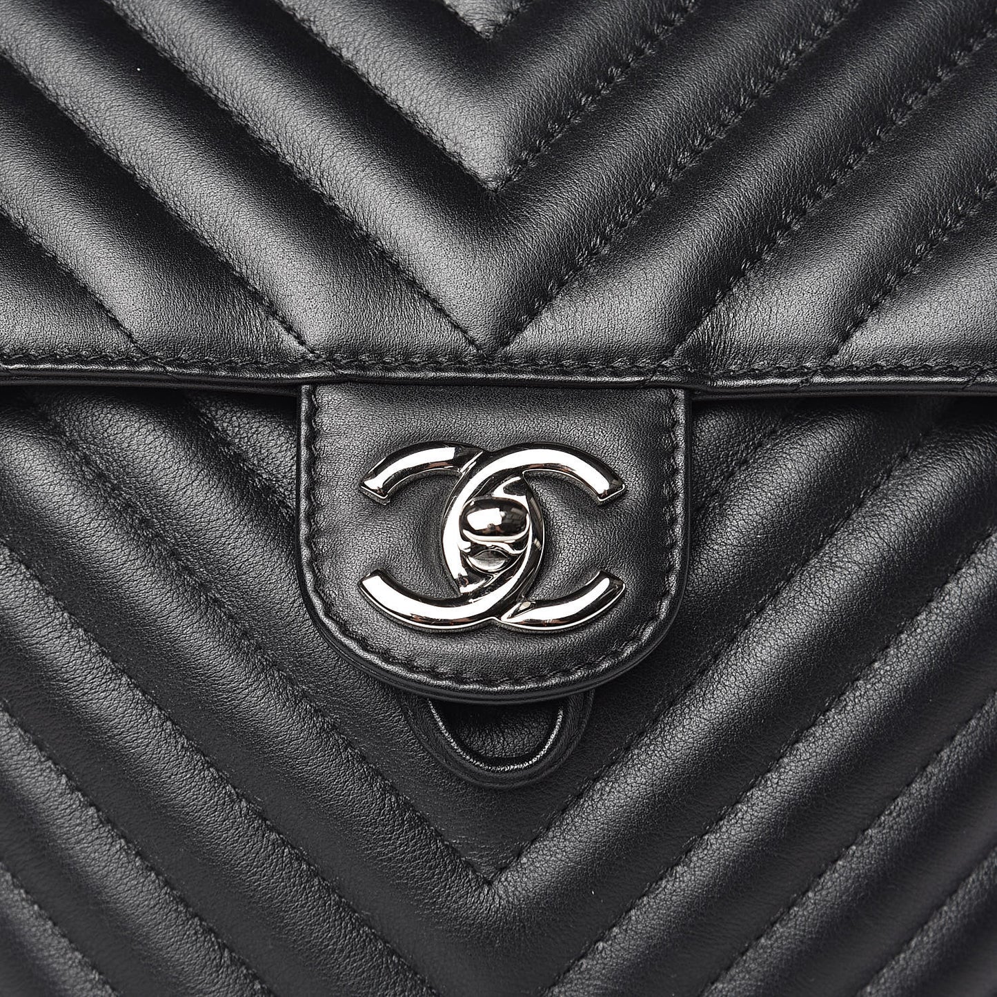 Calfskin Chevron Quilted Small Urban Spirit Backpack Black
