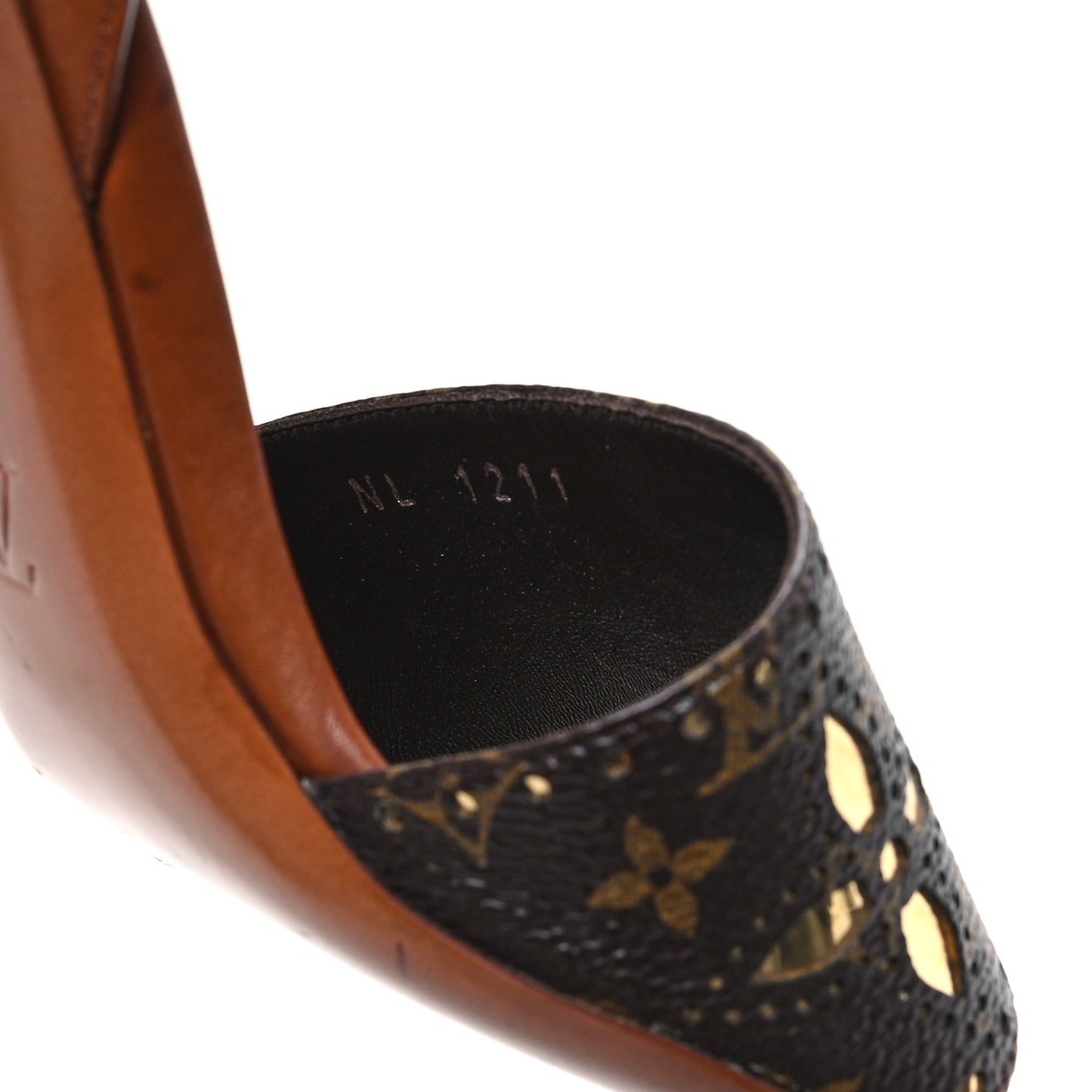 Calfskin Perforated Monogram Silhouette Sandals 39 Gold