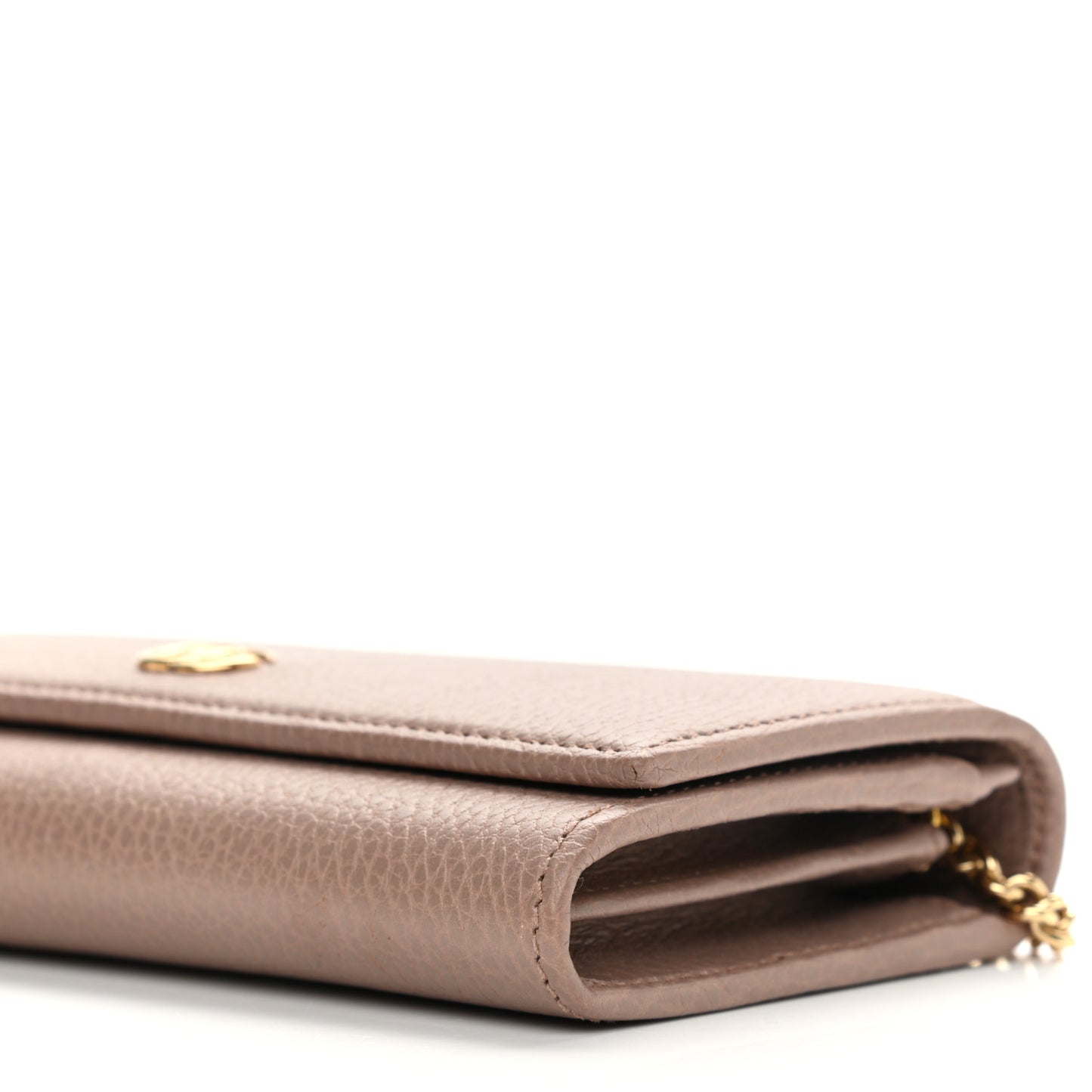 Dollar Calfskin Petite GG Marmont Wallet Chain Bag Porcelain Rose