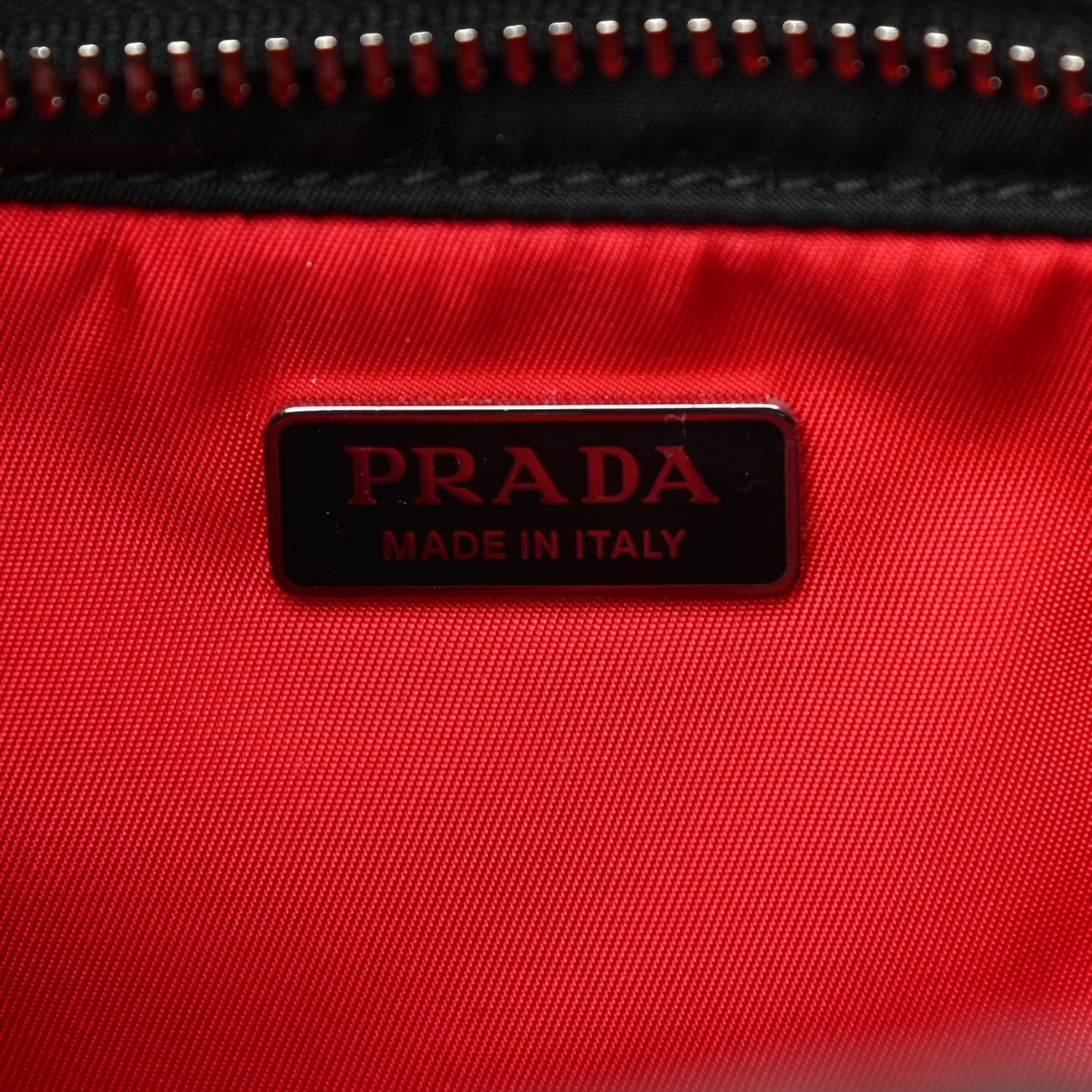 Prada Tessuto Nylon Pocket Small Cargo Tote Black Rosso 6 of 10