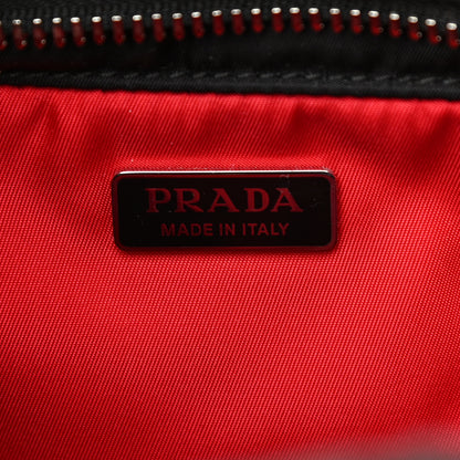 Prada Tessuto Nylon Pocket Small Cargo Tote Black Rosso 6 of 10