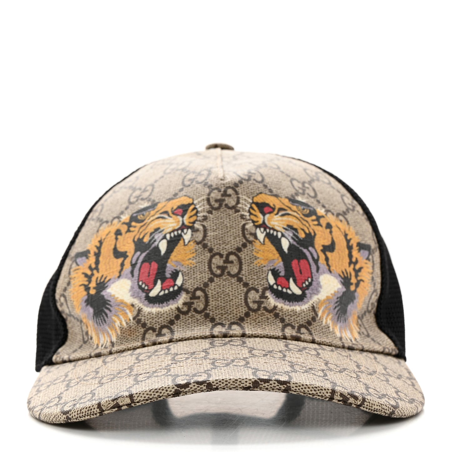 GG Supreme Monogram Tiger Print Baseball Hat M 58 Beige