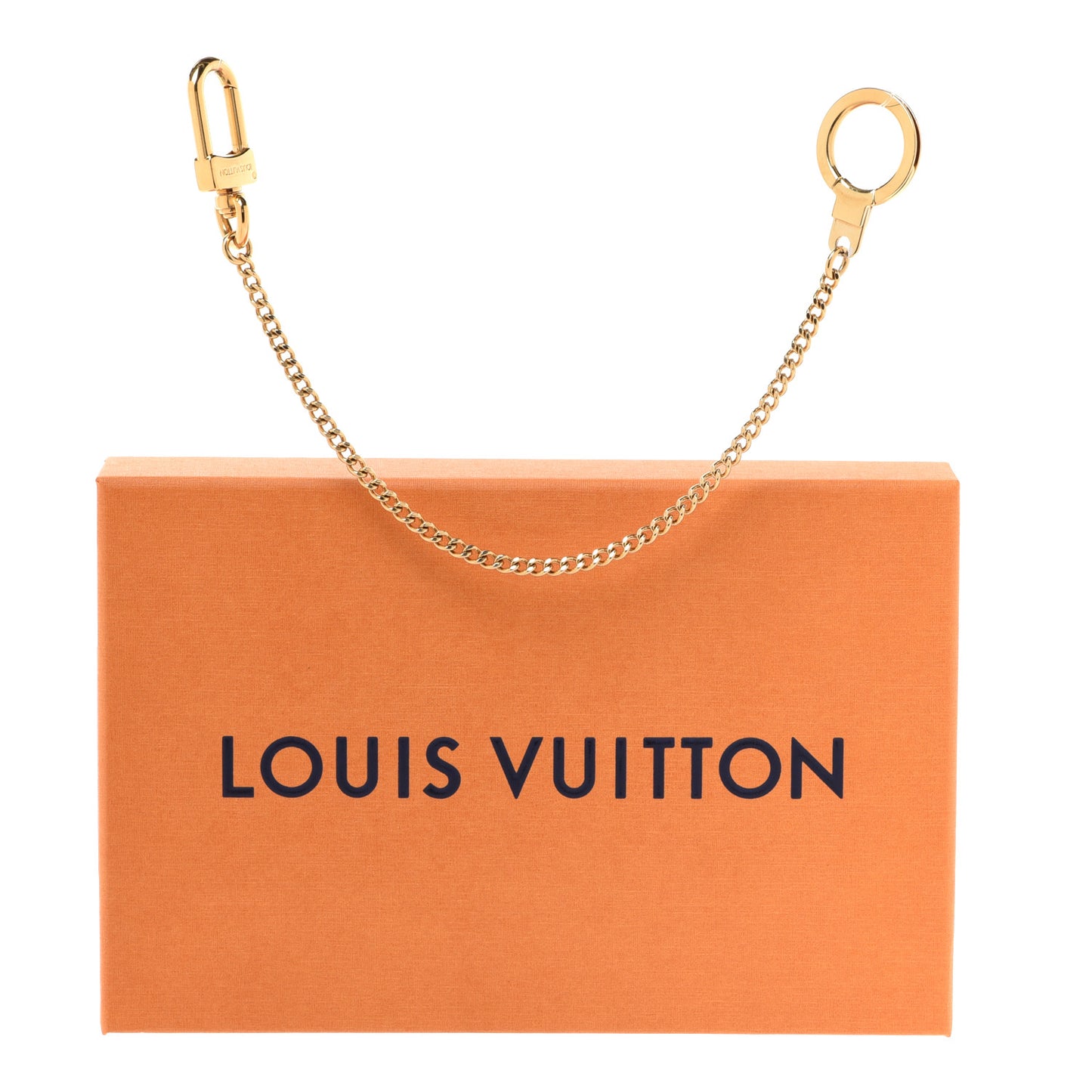 Metal Pochette Extender Key Ring Chain Gold