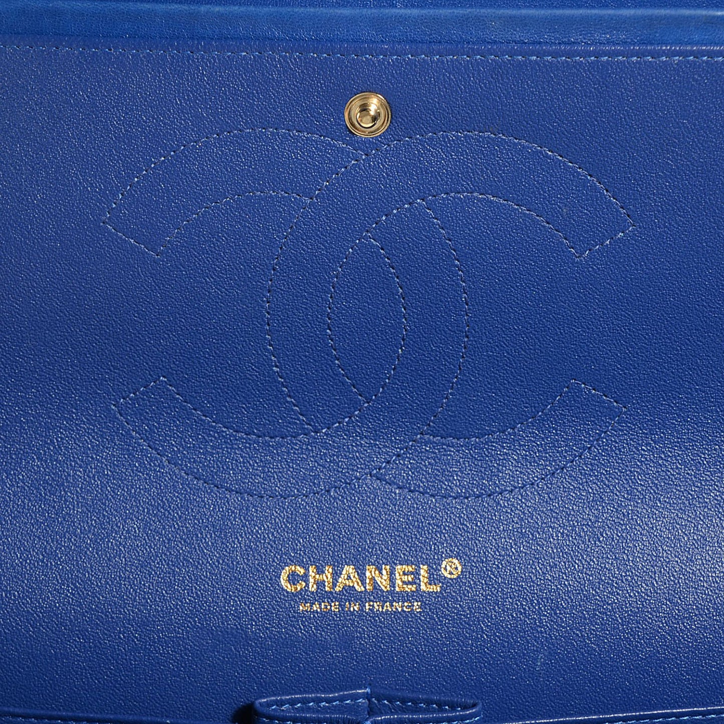 Lambskin Quilted Jumbo Double Flap Dark Blue